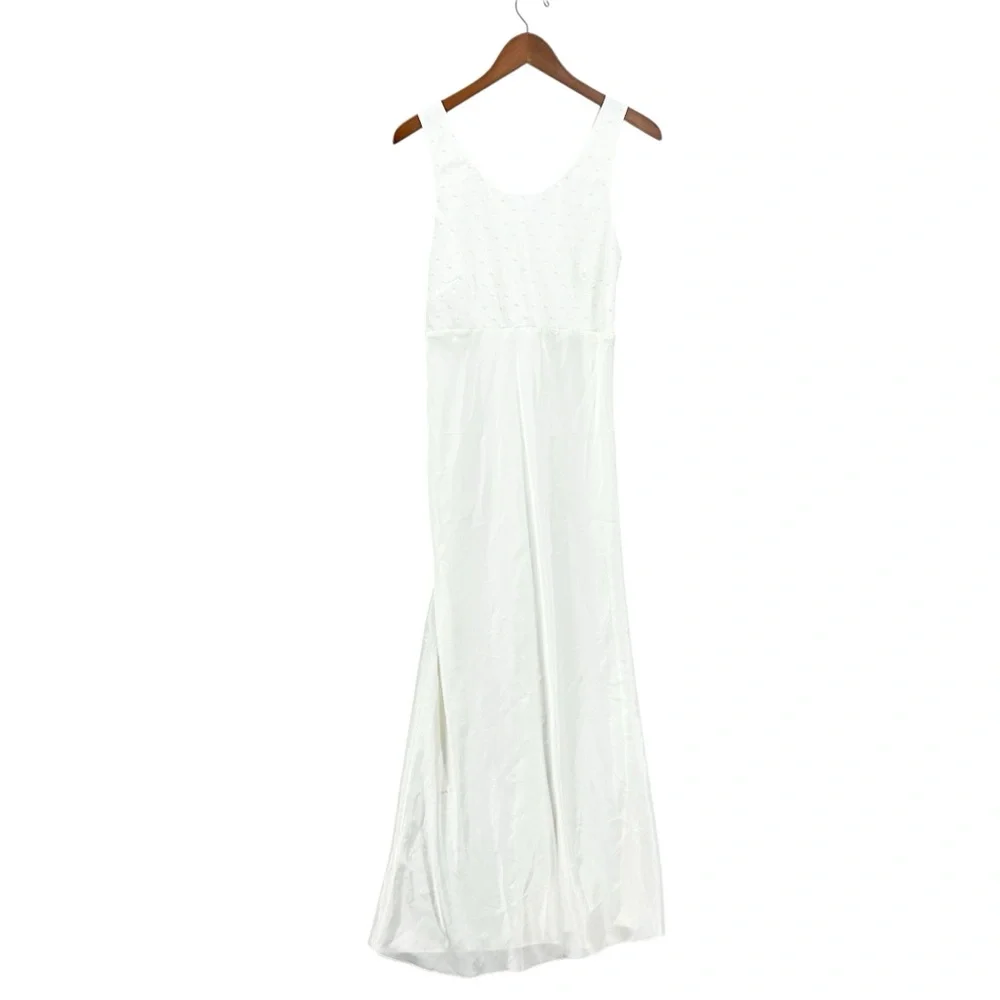 VICTORIA’S SECRET Nightgown Vintage Satin Pearl Beaded Bridal White